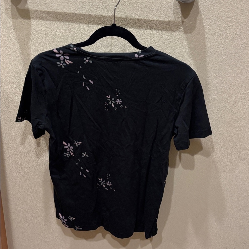 Splendid Black Floral Short Sleeve Tee - Picture 8 of 10